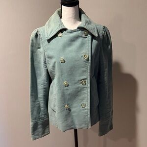Marc Jacobs Teal Double-Breasted Pea Coat